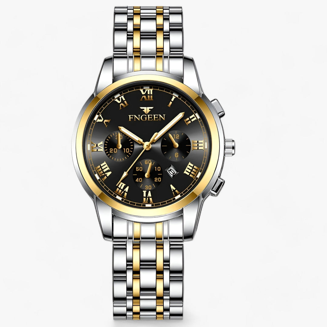 Elegant zilveren titanium dameshorloge Clémence, luxe accessoire met waterbestendige quartz beweging.