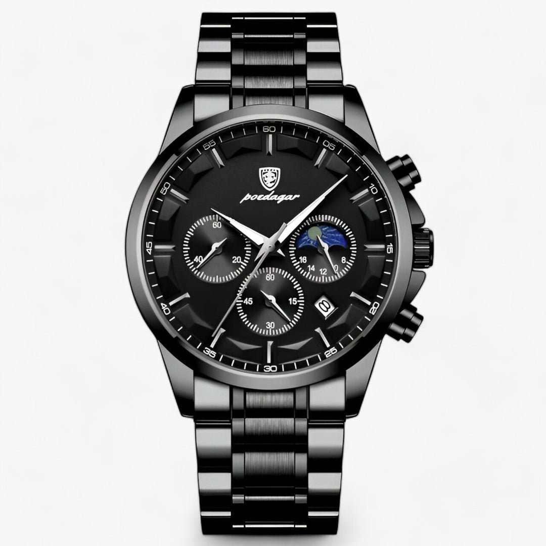 Luxe Cassian herenhorloge aan de hand van een man, perfect gecombineerd met een zakelijke outfit, zeer modieus.