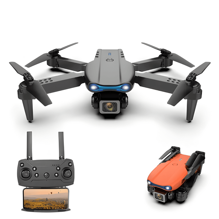 Professionele AeroVision drone met dubbele 4K camera voor scherpe luchtfotografie en stabiele video-opnames.
