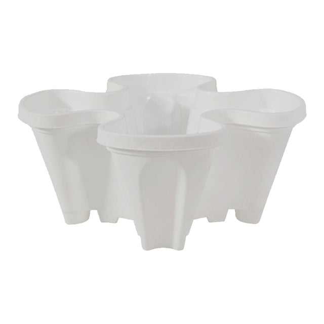 Zelfbewaterende stapelbare plantenbakken van duurzaam plastic, geschikt voor verticale tuin en kruiden.