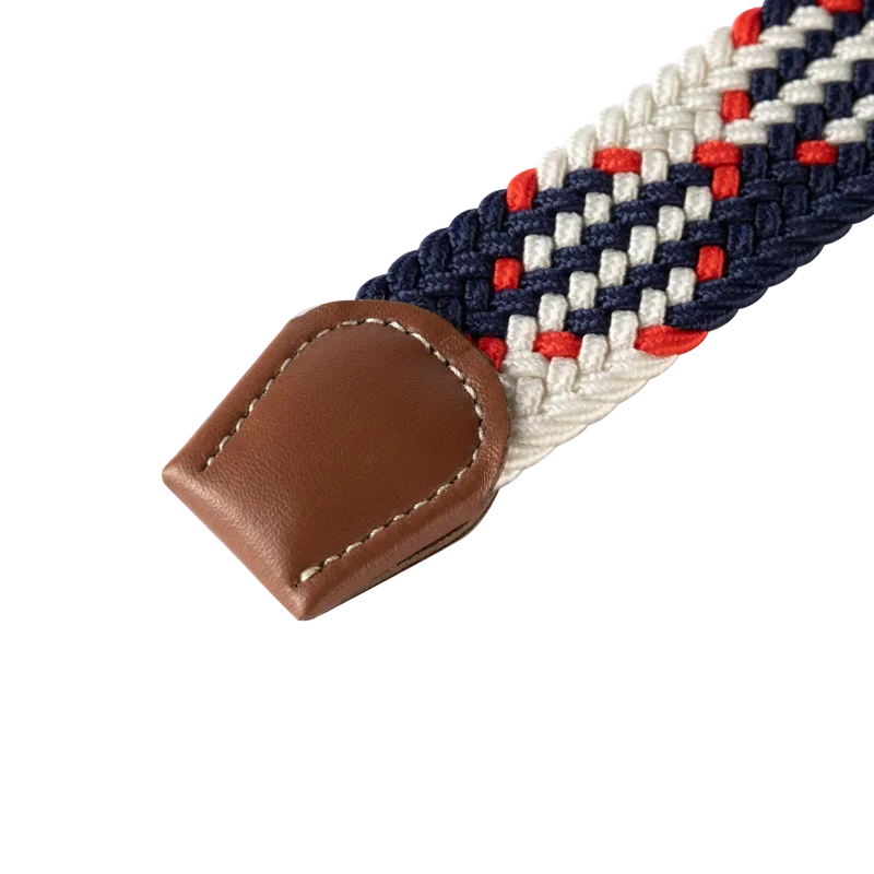 Witte imitatieleer stretchriem, flexibel en stijlvol voor dames en heren.