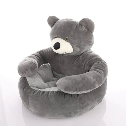 "Pluizig teddybeer huisdierenbed in bruin voor comfort en veiligheid, zachte bekleding en knuffelbaar ontwerp."