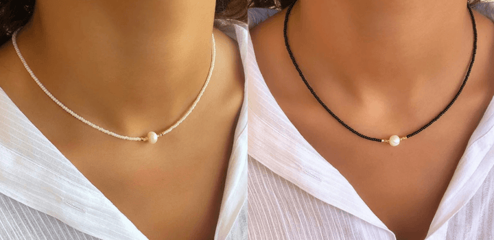 Zoetwaterparelketting als cadeau voor dames, elegant en trendy (1+1 gratis aanbieding).