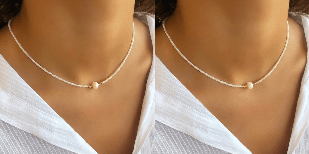 Luxe damesketting met zoetwaterparels, perfect voor modebewuste vrouwen (1+1 gratis).