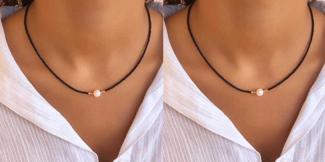 Elegante zoetwaterparelketting, een tijdloos sieraad dat elke outfit compleet maakt.