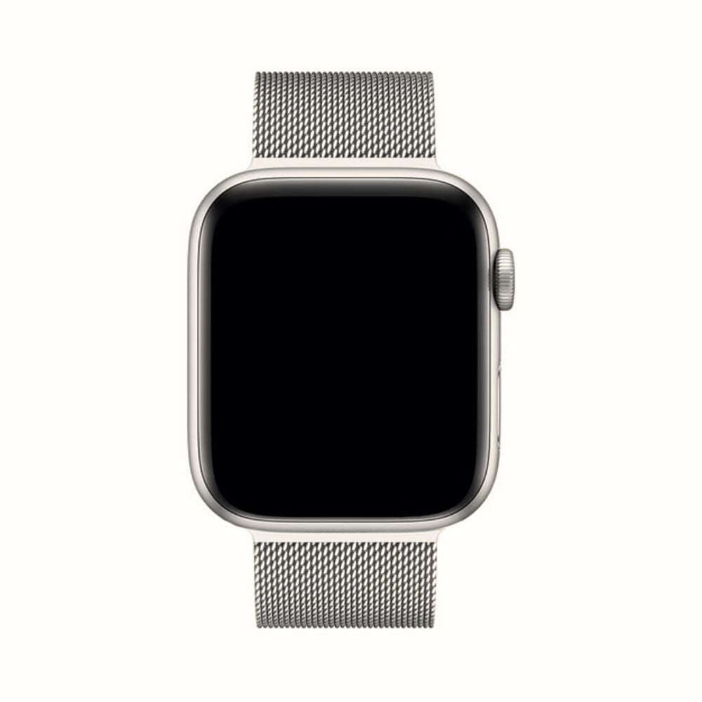 Unisex SteelFlex Milanese armband voor Apple Watch, duurzaam RVS met sterke magnetische sluiting.