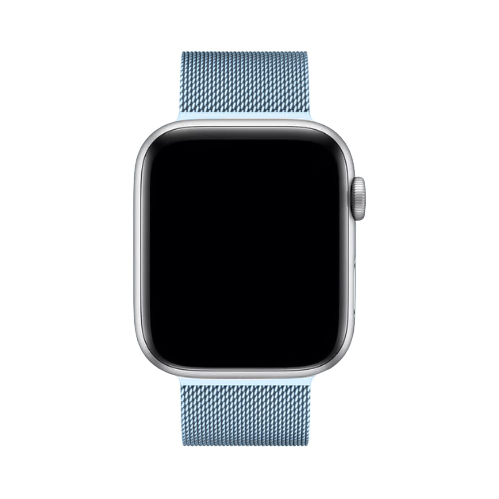 Trendy Milanese lusband voor Apple Watch, gemaakt van duurzaam RVS, verstelbaar voor elke pols.
