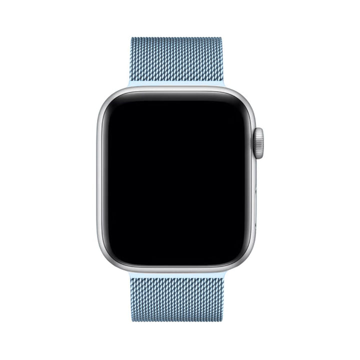 Trendy Milanese lusband voor Apple Watch, gemaakt van duurzaam RVS, verstelbaar voor elke pols.