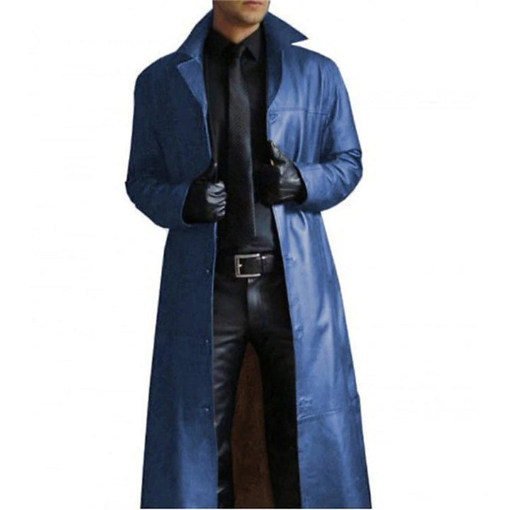 Lange leren herenjas 'Vittorio' voor optimale bescherming tegen kou. Klassieke herenmode.