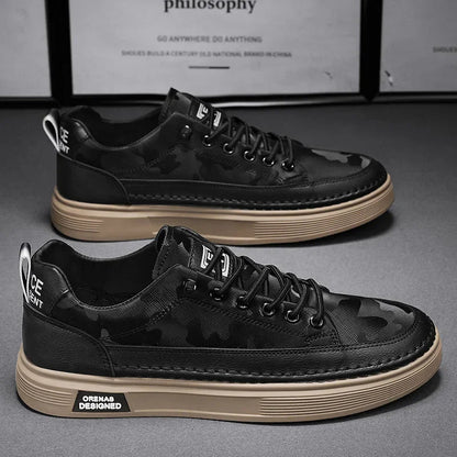 "Prime waterdichte herensneakers van PU-leer met antislipzool, bruine tint, stijlvol en comfortabel voor dagelijks gebruik."