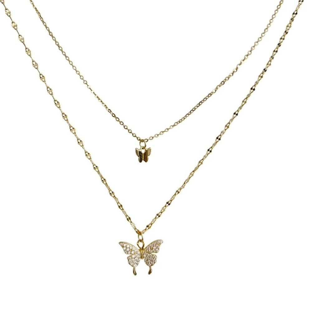 Zilveren damesketting met een elegante vlinderhanger. Trendy sieraad voor elke gelegenheid.