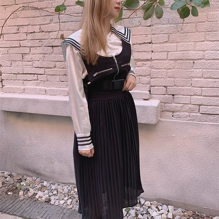 Vrouwelijke geplooide rok met hoge taille. Ideaal voor elegante en trendy looks.