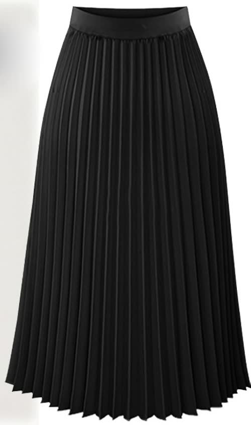 Dames plooi rok met hoge taille. Elegante, trendy en modieuze casual rok voor vrouwen.