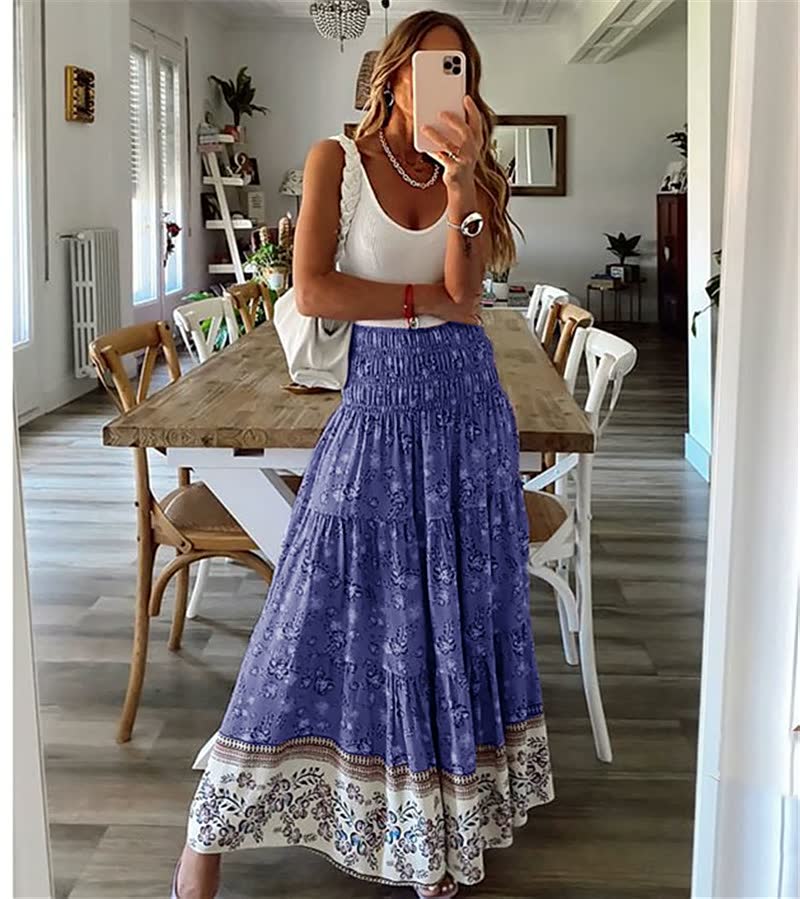 Elegante bohemian damesrok, comfortabele maxirok met modieuze zomerstijl.