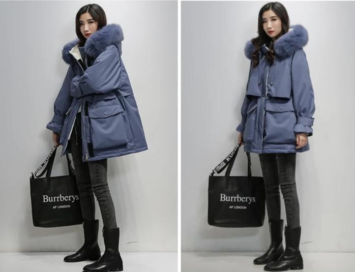 Grijze luxe dames winterjas, stijlvolle thermojas met superieur comfort en warmte.