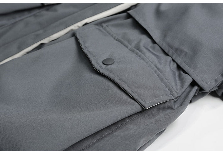 Blauwe damesjas, warme en elegante thermojas, perfect voor de wintercollectie. Mode.