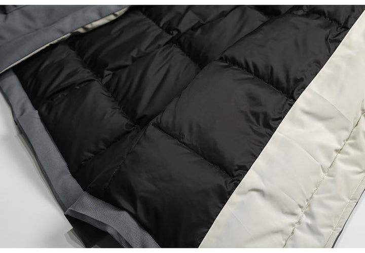Grijze thermojas, korte luxe dames winterjas die stijl en comfort combineert. Warmte.