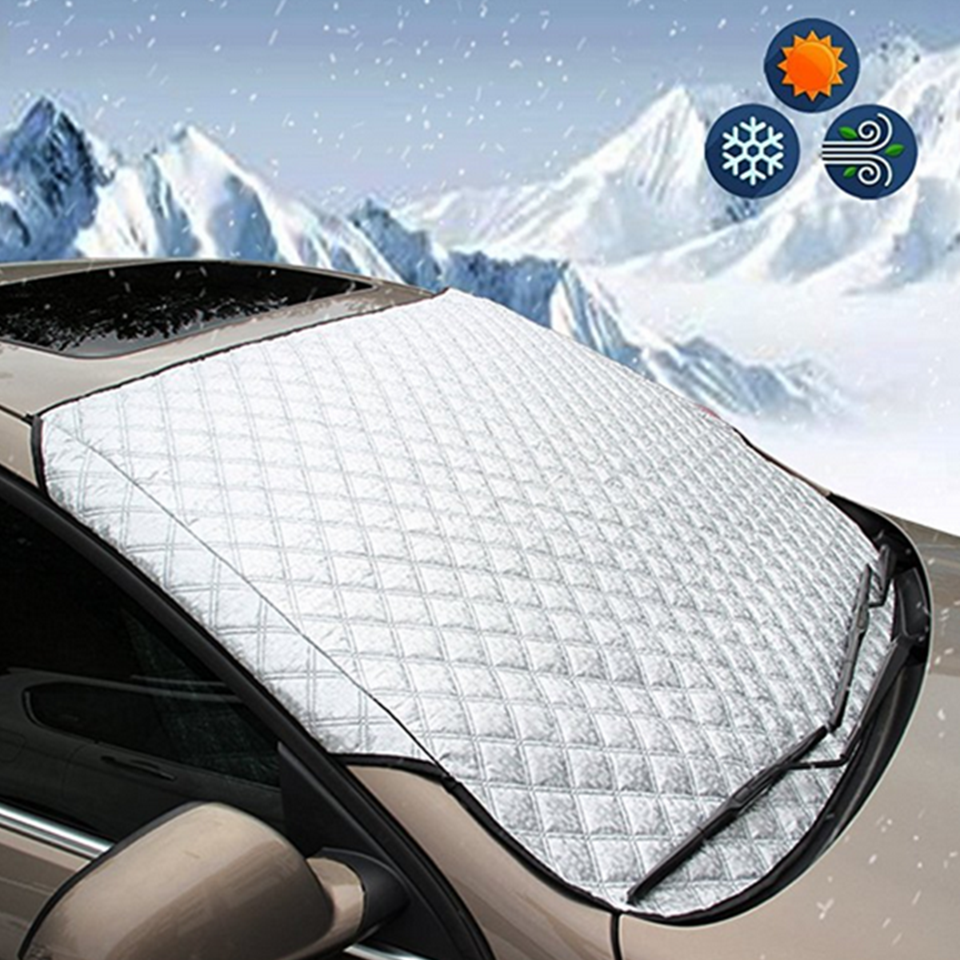All-weather auto voorruit beschermhoes, universeel met magneten voor eenvoudige bevestiging.