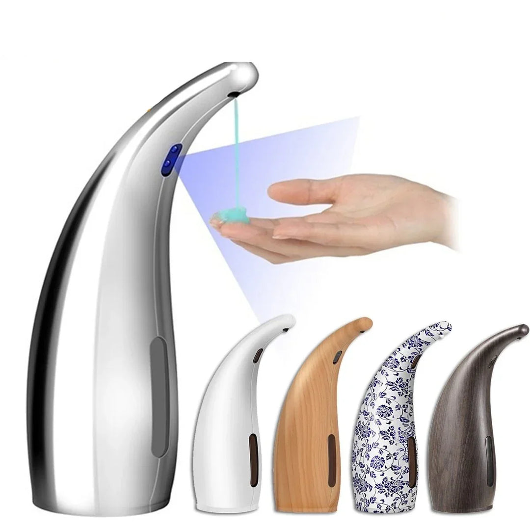 Automatische zeepdispenser PureSense met sensor voor contactloze, hygiënische handhygiëne in badkamer of keuken.