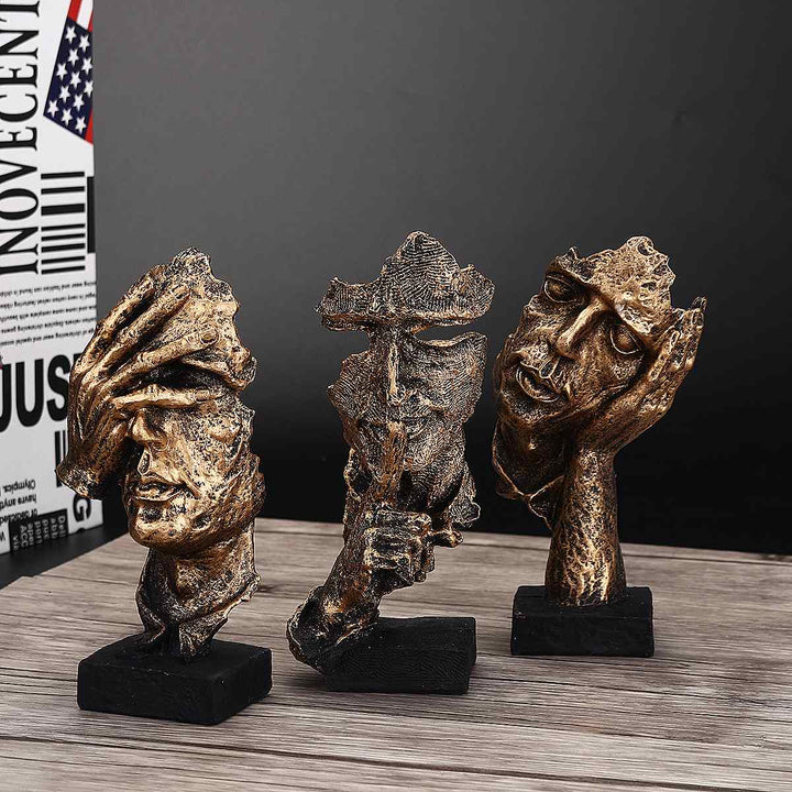 Moderne abstracte gouden sculptuur Soren voor elegant interieurdesign en woondecoratie.