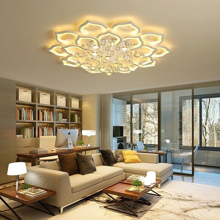 LumiLotus kristallen plafondlamp, een luxe designlamp die sfeer en moderne verlichting toevoegt aan elke kamer.