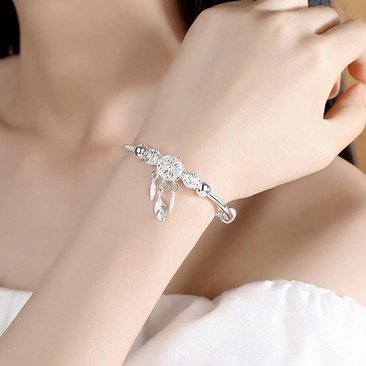 Lisa droomvanger armband voor dames, gemaakt van echt 925 zilver. Verstelbaar voor perfecte pasvorm. Trendy zilveren sieraad.