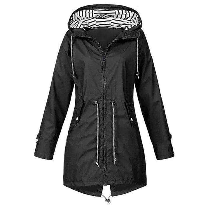 Comfortabele en verstelbare dames regenjas Genzina; ideaal voor regenachtige dagen en casual look.