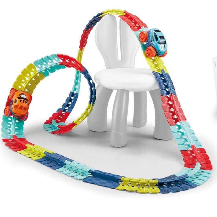 Flexibele magnetische racebaan bouwset voor uren speelplezier; gloeiend in het donker.