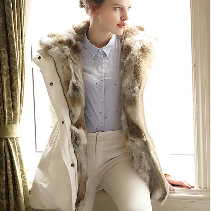 Dames buitenkleding: ultra warme parka met capuchon voor winterse dagen.