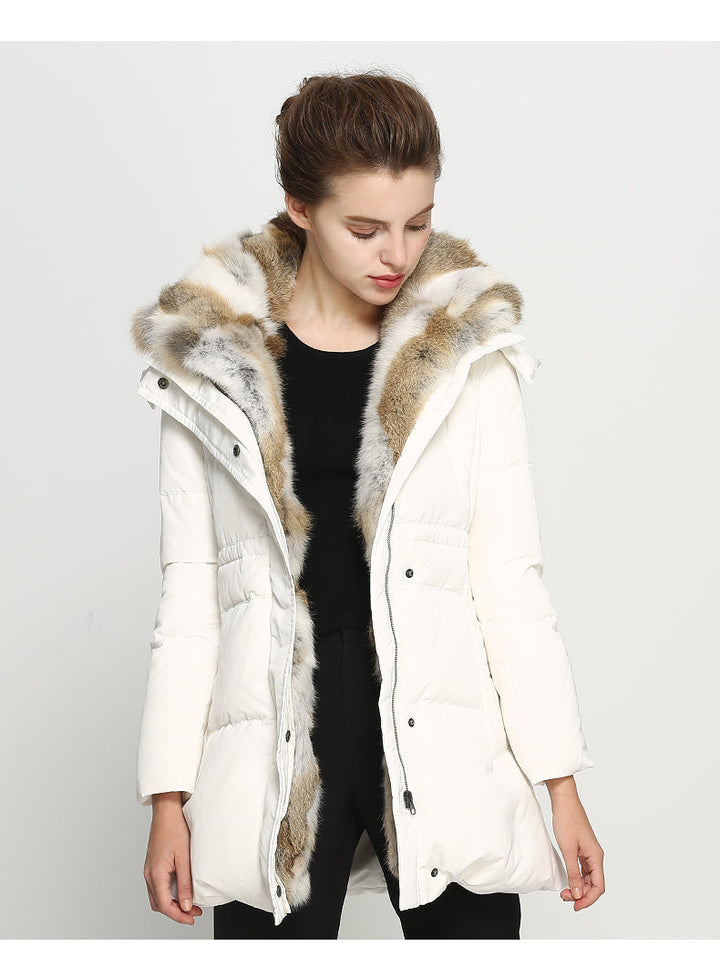 Chique en warme damesjas, parka met capuchon, ideaal voor de winter.