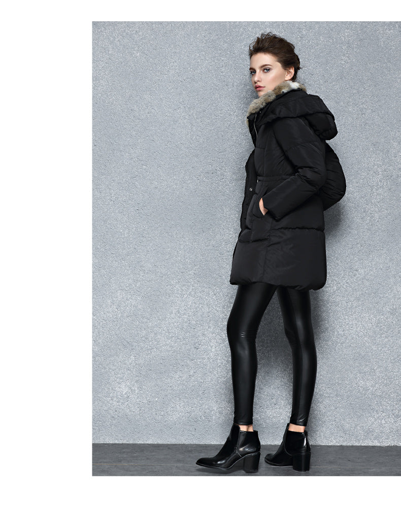 Lange dames parka winterjas met capuchon, houdt je heerlijk warm.