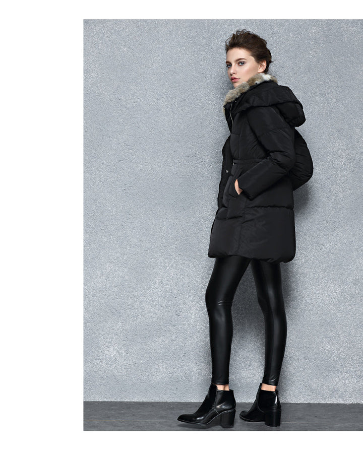 Lange dames parka winterjas met capuchon, houdt je heerlijk warm.
