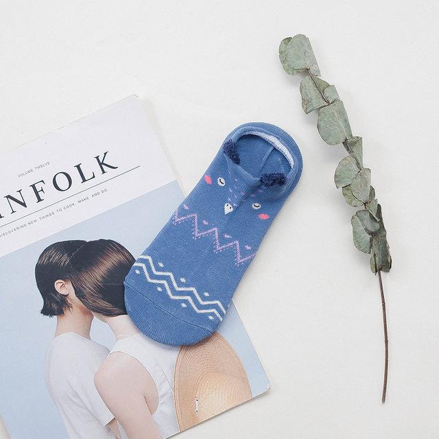 Trend Dames Footwear: sneakersokken met schattige dieren & oortjes, 2+2 gratis actie.