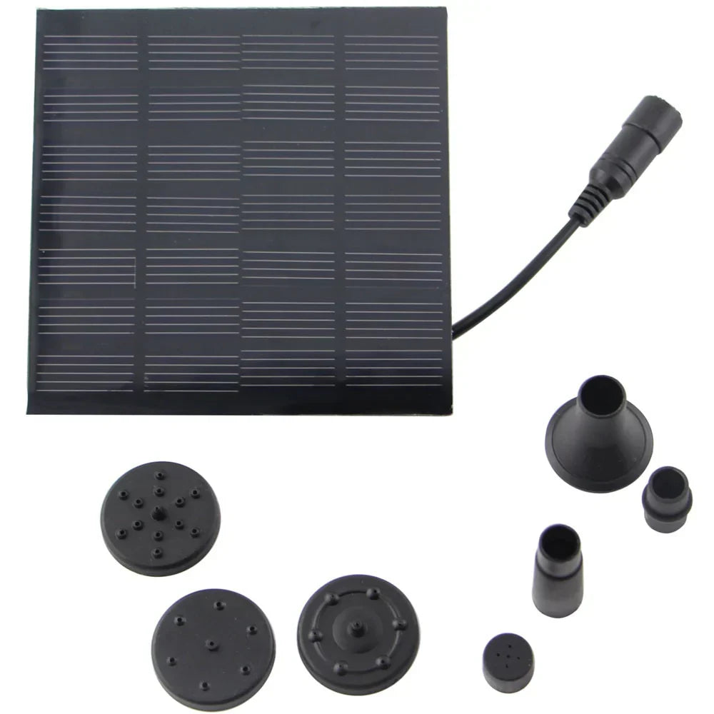 Solaflow zonnefontein met ingebouwd solar paneel. Energiezuinige vijverpomp en waterornament voor tuin en vogelbad.