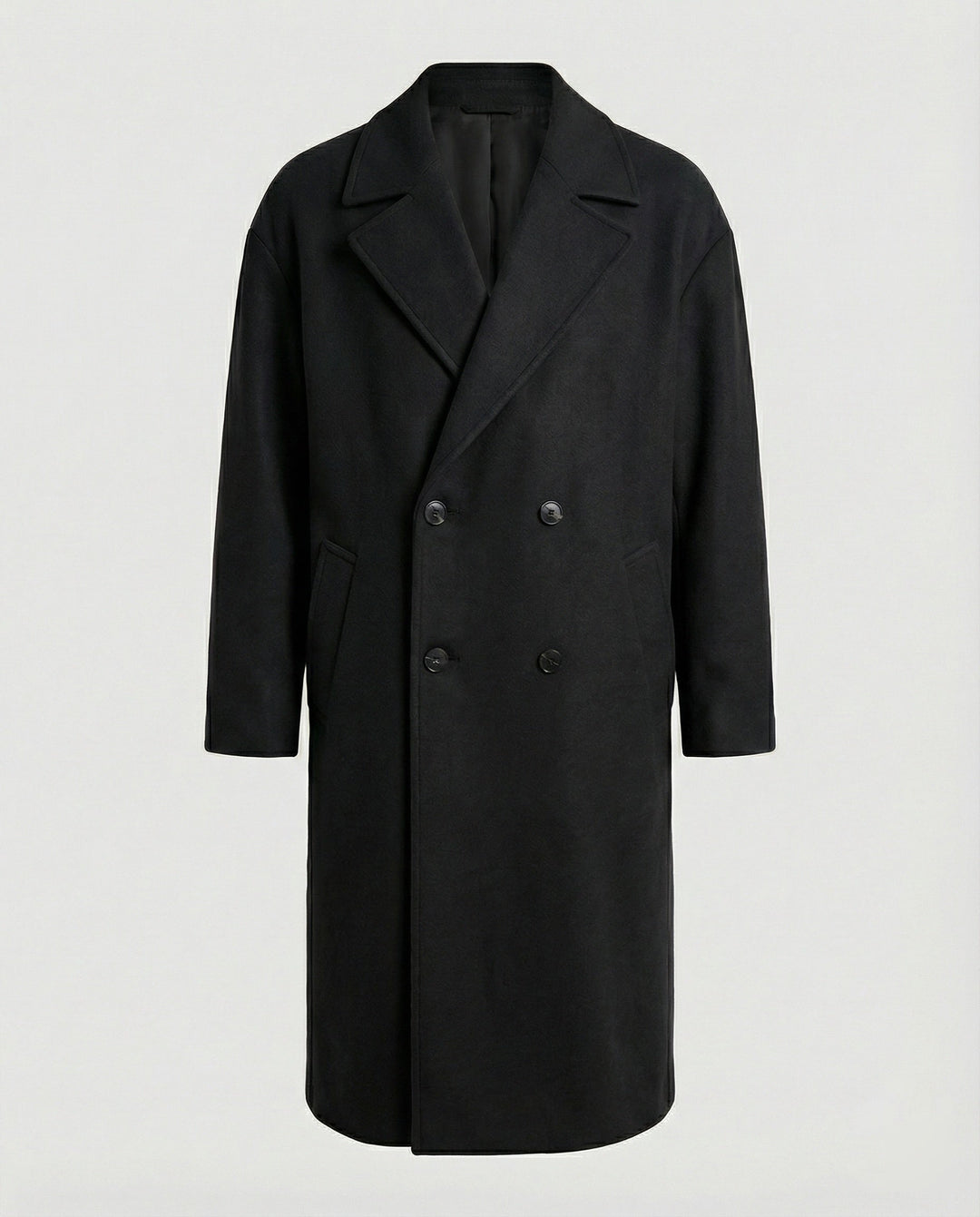 Zakelijke lange heren winterjas, combineert functionaliteit met elegante herenmode. Warm en chic.