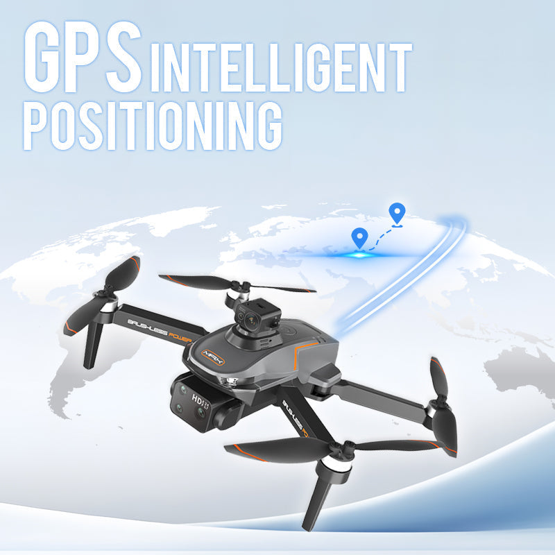 "Professionele drone met dual HD-camera's, opvouwbaar ontwerp, 5G GPS, obstakelvermijding en krachtige motoren."