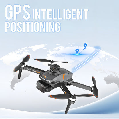 "Professionele drone met dual HD-camera's, opvouwbaar ontwerp, 5G GPS, obstakelvermijding en krachtige motoren."