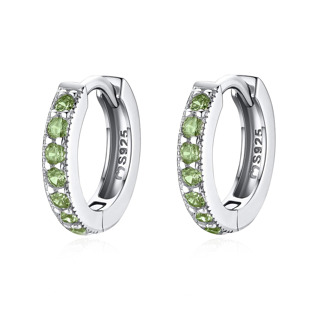Dames Amaranta oorbellen: luxe sterling zilveren creolen met schitterende zirkonia details.