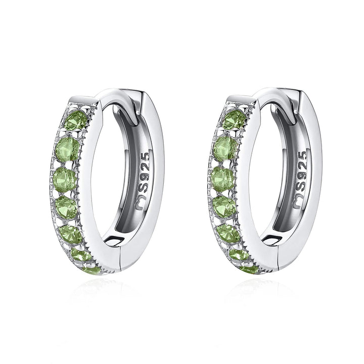 Dames Amaranta oorbellen: luxe sterling zilveren creolen met schitterende zirkonia details.