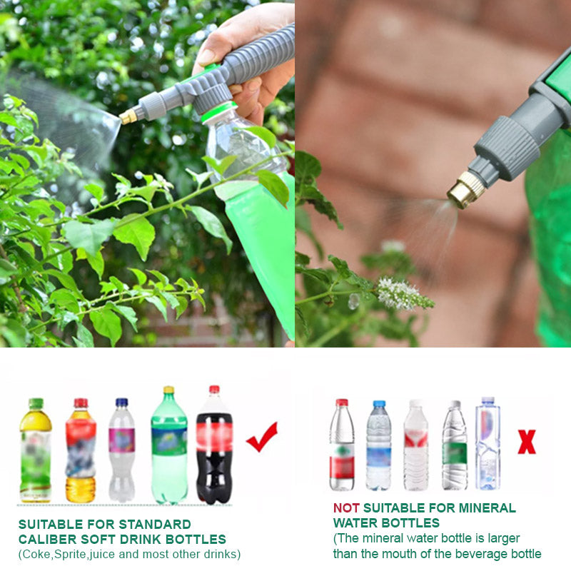 Luchtpomp plantensproeier die een fijne, gelijkmatige nevel produceert; ideaal voor tuinieren en binnenplanten.