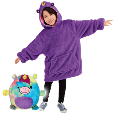 Zachte, comfortabele unisex kinder deken hoodie voor warmte en speelplezier, ideaal voor winterkleding.