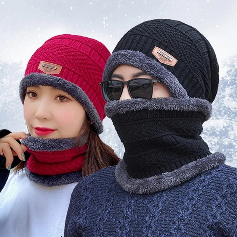 Warme PolarPosh Duo fleece winterset. Unisex muts en sjaal voor optimale bescherming tegen kou.