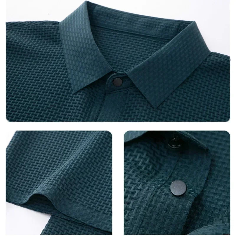 Comfortabel heren anti-kreuk poloshirt, ideaal voor zowel werk als vrije tijd, stijlvol en onderhoudsvrij.