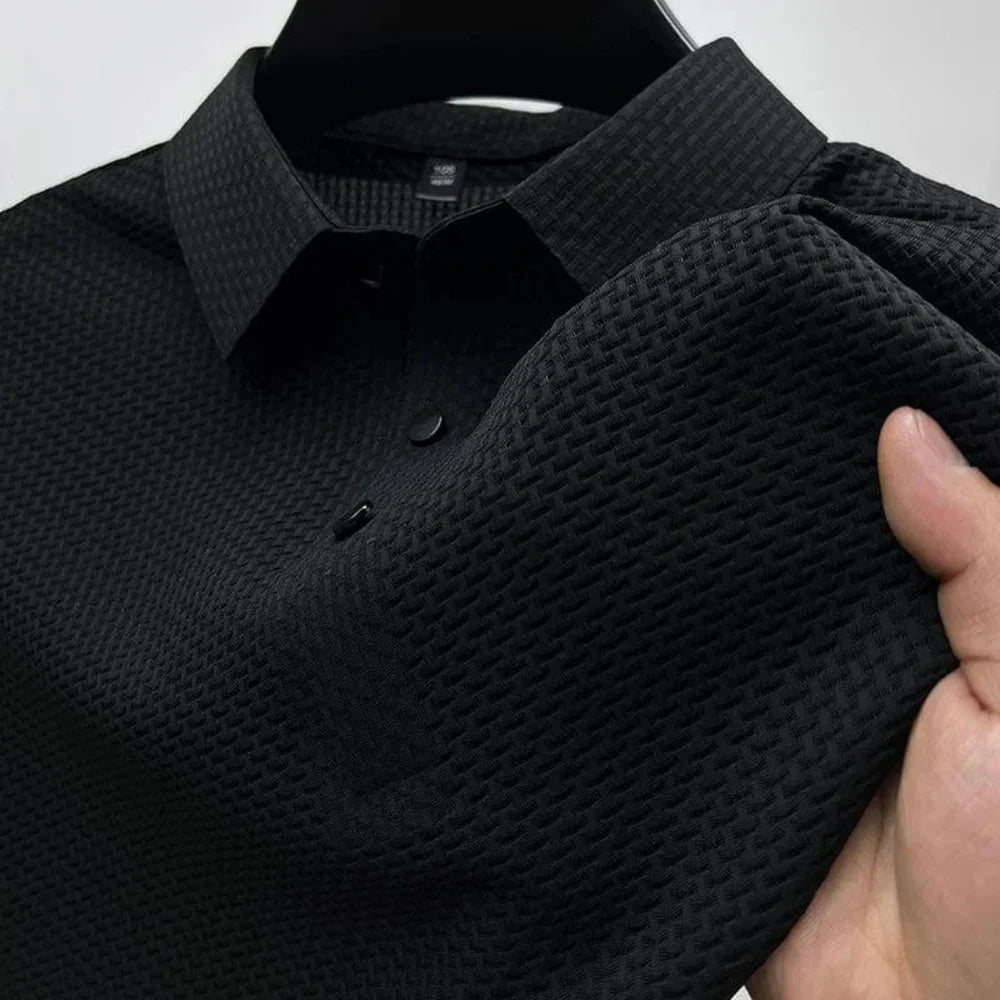 Heren anti-kreuk poloshirt, stijlvol & comfortabel voor dagelijks gebruik en zakelijk casual.
