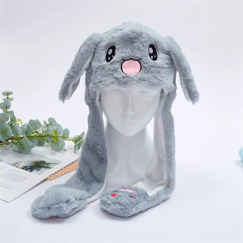 Schattige BunnyBounce Hat, konijn met beweegbare oren, ideaal voor kerst en feest.