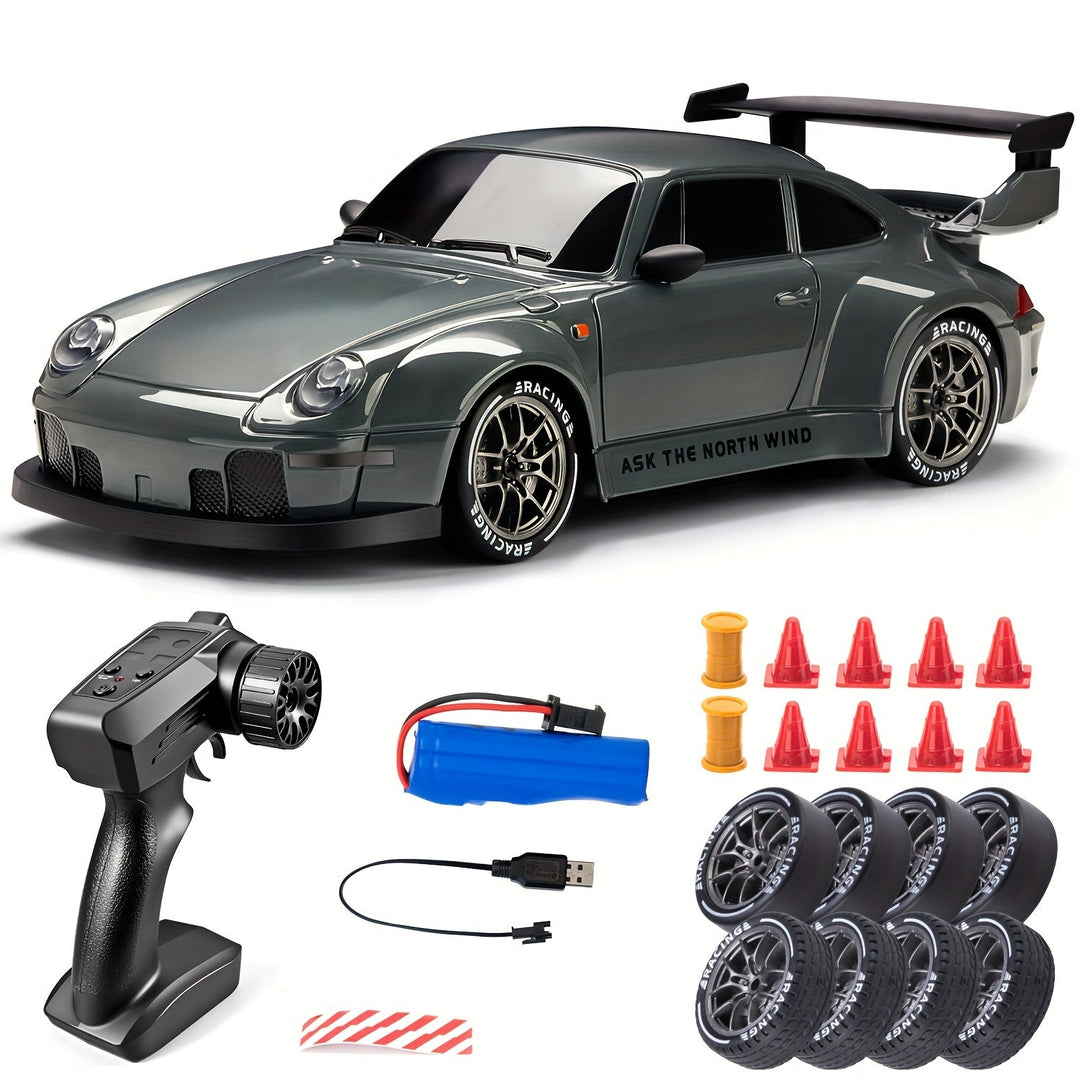 RC drift auto 1:24 met lichtgevende wielen, klaar voor spannende race-actie.