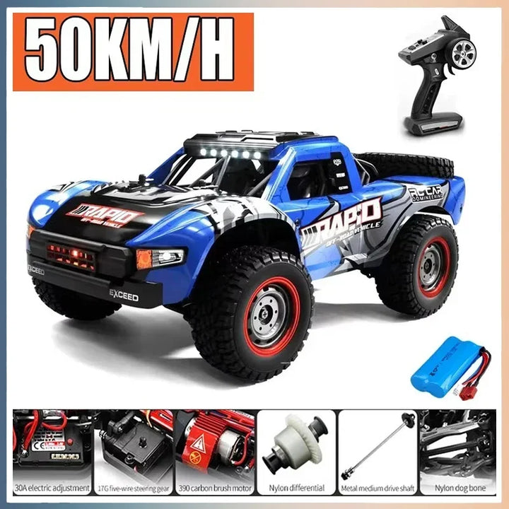 Terreinwaardige 4WD RC monstertruck borstelloos (70 km/u). Krachtig afstandsbediening speelgoed voor off-road.