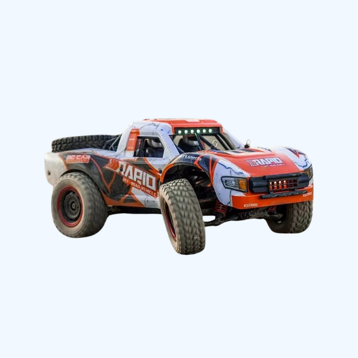 Snelle RC monstertruck (70 km/u) borstelloos. 4WD off-road speelgoed met afstandsbediening voor kinderen.