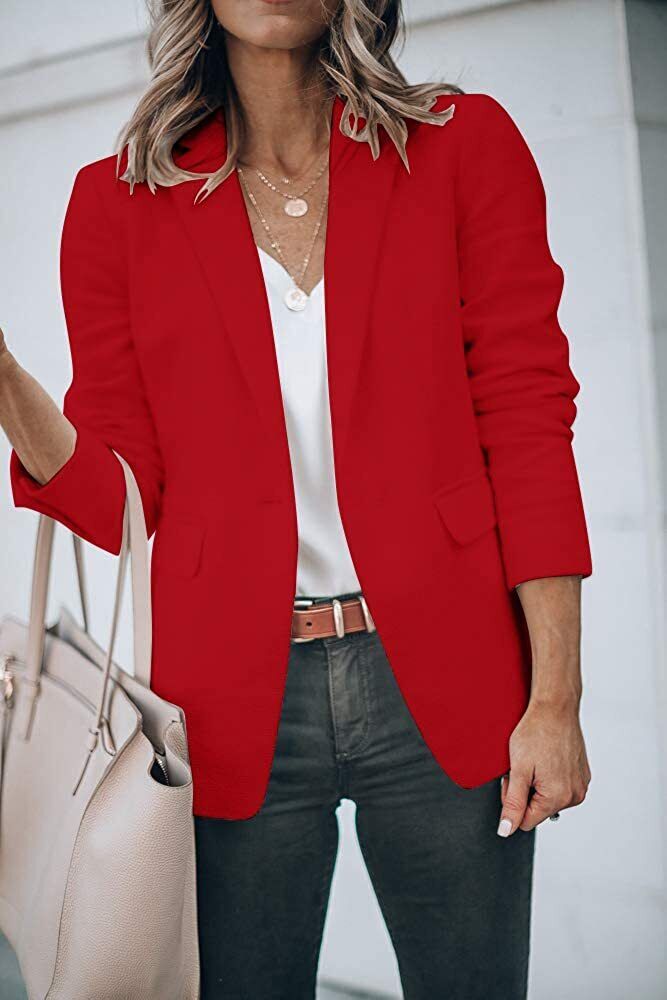 Modieuze effen damesblazer, de Margaux, perfect voor zowel werk als vrije tijd.