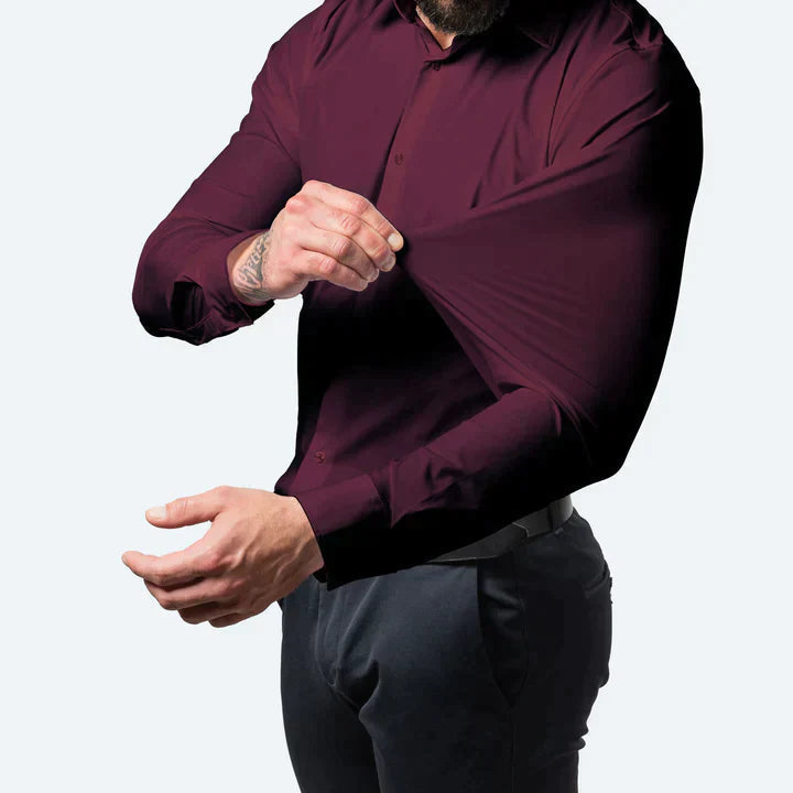 Heren anti-rimpel overhemd met lange mouwen, ideaal voor casual en zakelijke look.